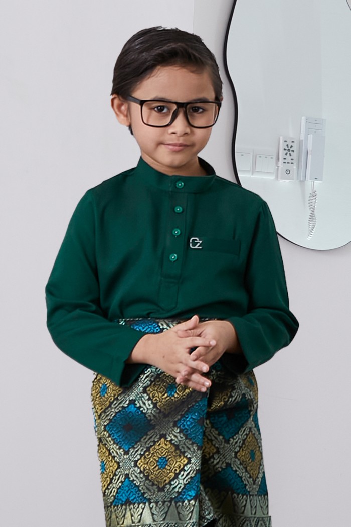 Baju Melayu Yusoff Kids - Dark Green